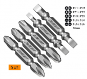 Набор бит SET5 2X Ph1xPh2, Pz1xPz2, Ph3xPz3, Sl3xSl4, Sl5xSl6-50, 5 шт карта COREBIT