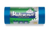Мешки д/мусора НАДЕЖНЫЕ ПСД 35л Синие с ушками 30шт/рул (50х60см/12мкм) 20рул/кор ВЛ03430У