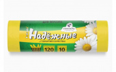Мешки д/мусора НАДЕЖНЫЕ ПСД 120л Желтые с ушками 10шт/рул (70х118см/15мкм) 24шт/кор ВЛ12005У