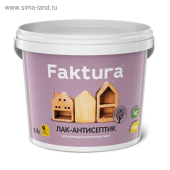 Лак-антисептик FAKTURA золотой дуб, ведро 0,9 л
