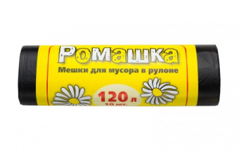 Мешки для мусора ПНД 120л в рулоне       (70х113см/16мкм 10шт/рул 40рул/кор черные) Арт.НМ1201040/Ч