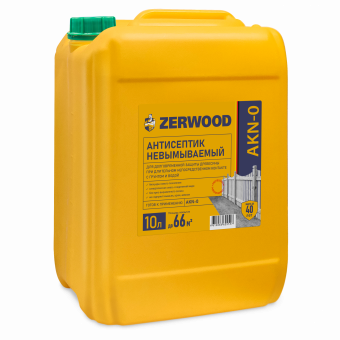 Антисептик AKN-0 невымыв. зелен.  10л для тяжелых условий эсплуатации ZERWOOD