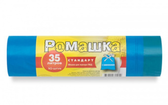 Мешки для мусора ПВД 60л в рулоне с завязками (60х73см/25мкм 10шт синие)      Арт. ЗВС6010С