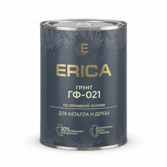 Грунтовка ГФ-021 чёрная 0,8 кг ERICA (14 шт)
